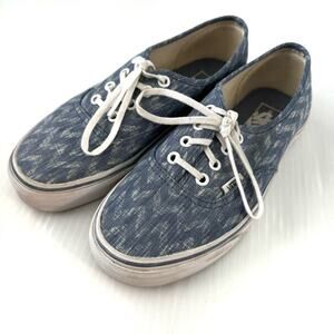 Vans sneakers blue and white chevron pattern lace up sneaks size 7.5 women’s